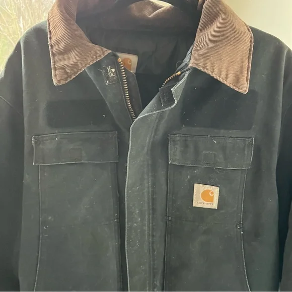 Vintage Carhartt Barn Chore Coat Size XL Black